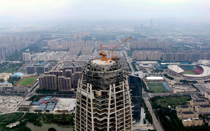新地標(biāo) | 徐工塔機299米高空俯瞰臺州天際線